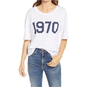Treasure & Bond Womens 1970 Graphic T-Shirt, White, S, DM